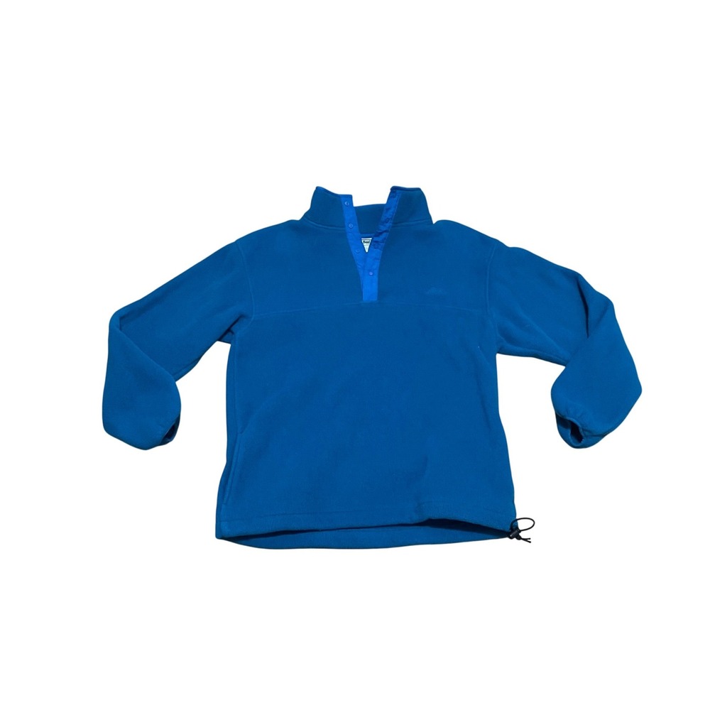 VTG LL Bean Women's Medium Blue Snap T Fleece Gorpcore Pullover Made in USA